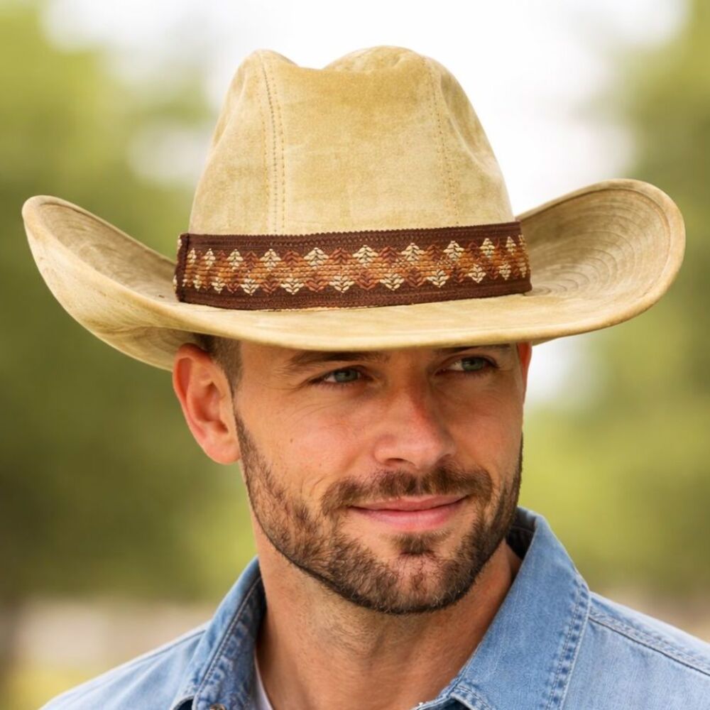 The Duke Collection COWBOY HAT Brushed Cotton/Rayon Brown Size S  6 3/4 - 6 7/8